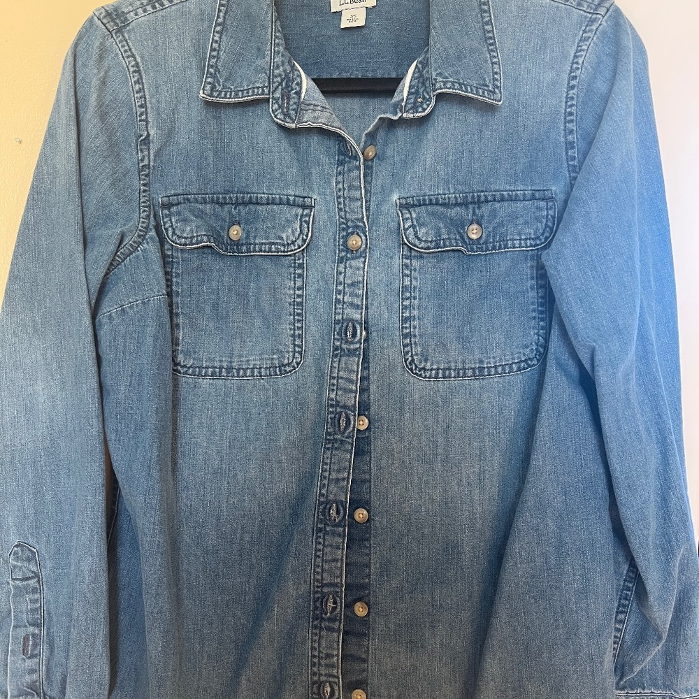 LL Bean denim button up